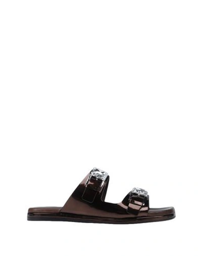 Casadei Sandals In Dark Brown