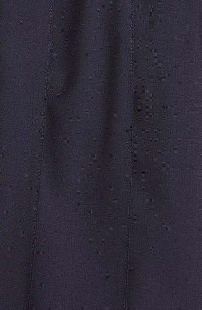 Shop Thom Browne Drop Back Pleated Wool Miniskirt In Navy