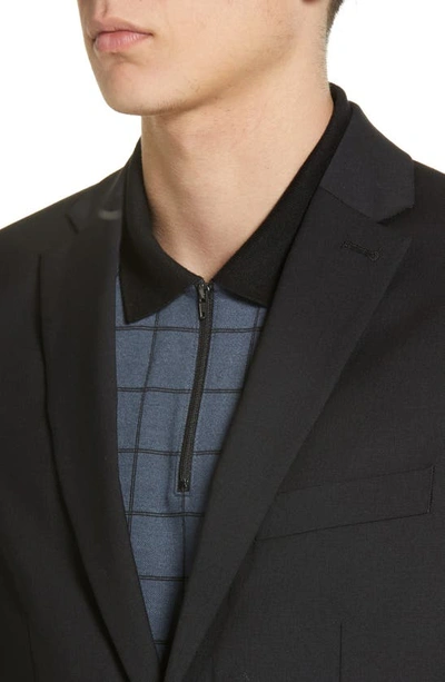 Shop Open Edit Solid Extra Trim Wool Blend Sport Coat In Black