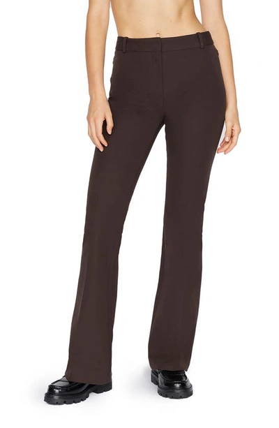 Shop Frame Le High Flare Stretch Cotton Trouser Pants In Americano