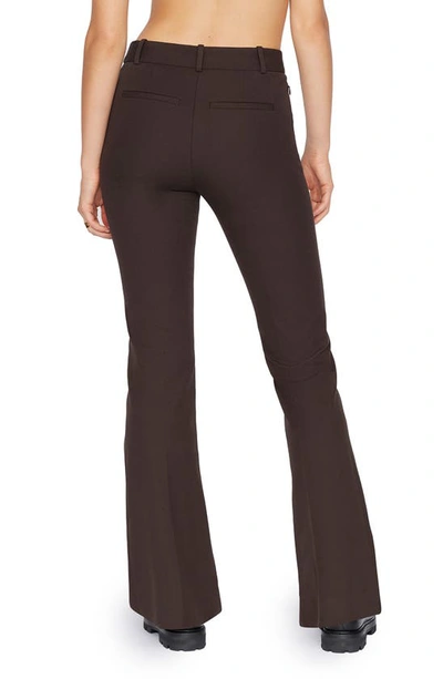 Shop Frame Le High Flare Stretch Cotton Trouser Pants In Americano