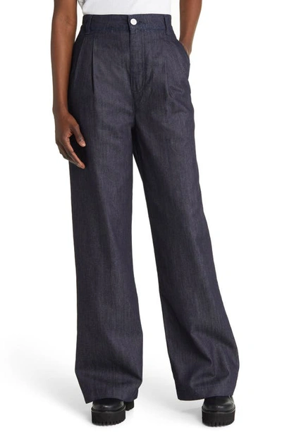 Frame Pleat Wide Leg Denim Chinos In Rinse | ModeSens