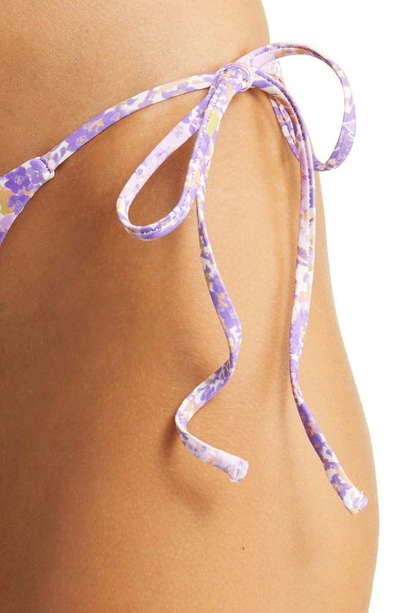 Shop House Of Cb Santorini Side Tie Bikini Bottoms In Violet Floral