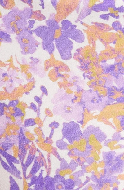 House Of Cb Santorini Floral-print High-rise Stretch-woven Bikini Bottoms In Violet Floral