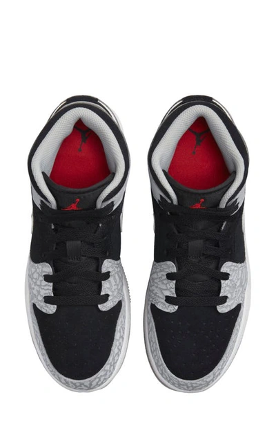Shop Jordan Air  1 Mid Sneaker In Black/ Red/ White/ Grey