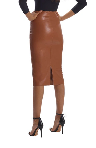 Shop Commando Faux Leather Midi Skirt In Cocoa