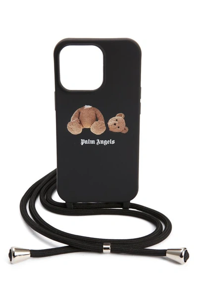 Palm Angels Bear Iphone 13 Pro Lanyard Case In Black Brown | ModeSens