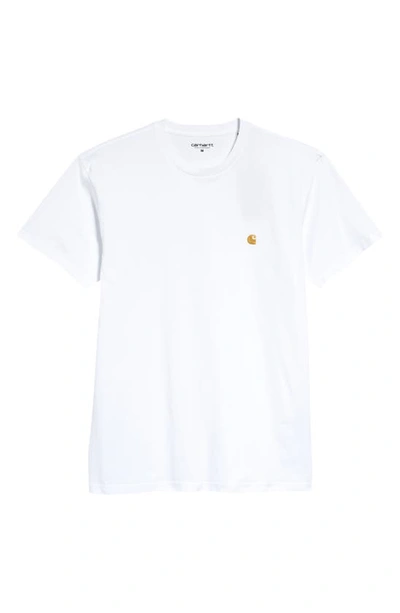 Shop Carhartt Chase Crewneck T-shirt In White Gold