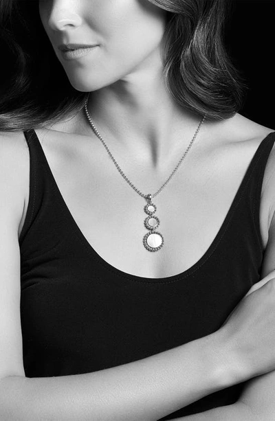 Lagos Maya Triple Circle Pendant Necklace In Silver/ Onyx