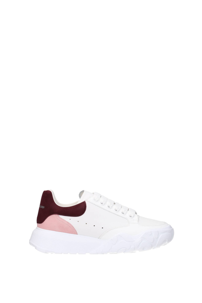Shop Alexander Mcqueen Sneakers Leather Wine In White