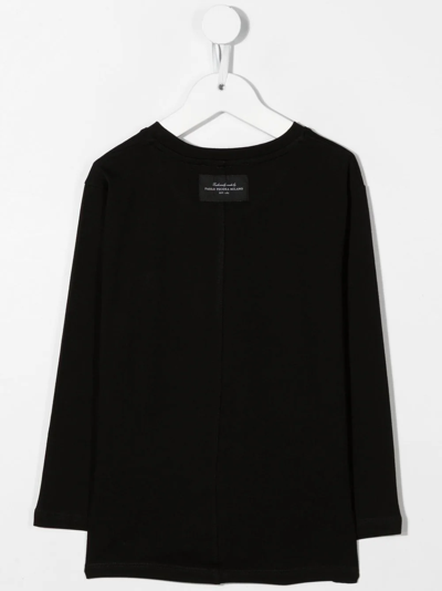 Shop Paolo Pecora Solid-color Long-sleeve T-shirt In Black