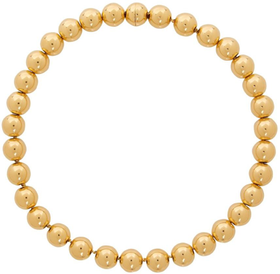 Shop Jil Sander Gold Sphere Necklace In 710 Gold