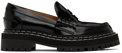 Shop Proenza Schouler Black Lug Sole Loafers In 12130 Black