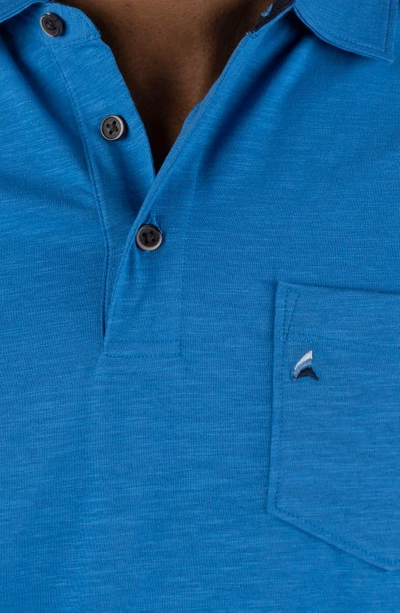 Shop Tailor Vintage Airotec Stretch Slub Jersey Short Sleeve Polo In Vallarta Blue