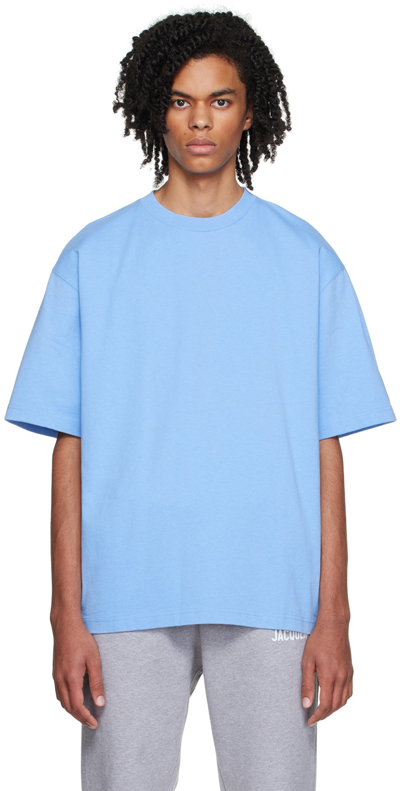 Shop Jacquemus Blue Le Papier 'le T-shirt Crabe' T-shirt In Print Crab Light Blu