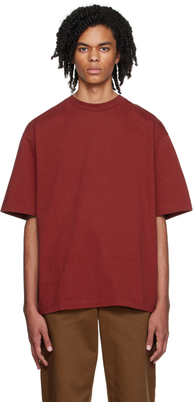 Shop Jacquemus Red Le Papier 'le T-shirt Crabe' T-shirt In Print Crab Dark Red