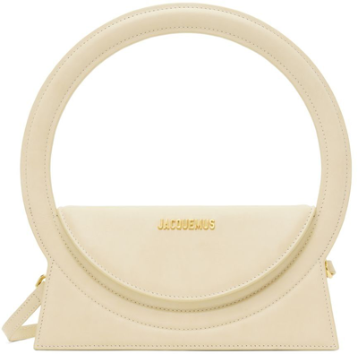 Shop Jacquemus Off-white Le Papier 'le Sac Rond' Shoulder Bag In 120 Ivory
