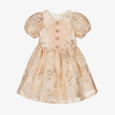 Shop David Charles Girls Pale Pink Organza Dress