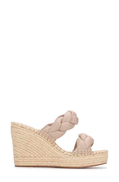 Shop Kenneth Cole New York Olivia Braided Espadrille Platform Wedge Sandal In Chai