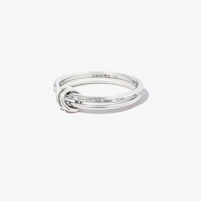Shop Spinelli Kilcollin 18k White Gold Callisto Diamond Ring In Silver