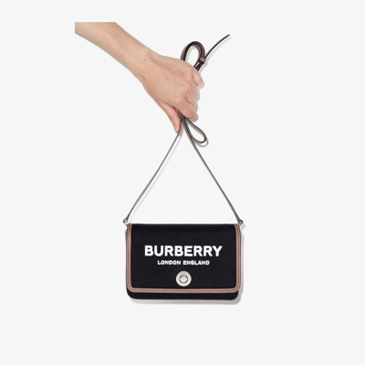 Shop Burberry Black Logo Cross Body Bag