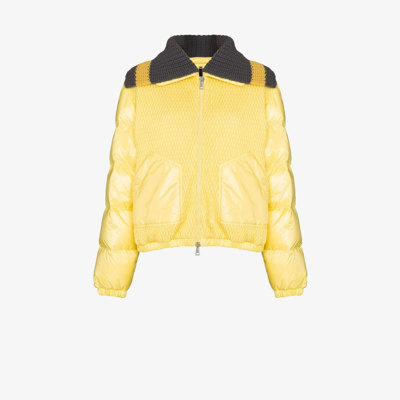 Shop Moncler Yellow Arpont Quilted Puffer Jacket