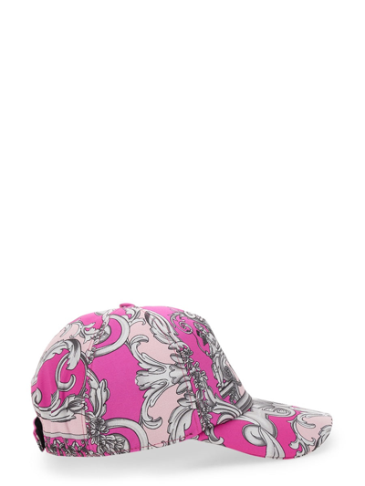 Shop Versace Baseball Hat With Logo In Pink