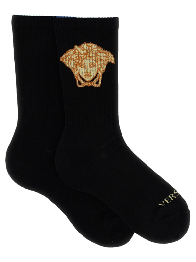 Shop Versace Jellyfish Socks In Black