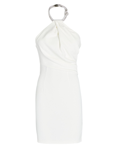 Shop Solace London Kami Crystal-embellished Mini Dress In White