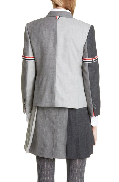 Thom Browne Grey Fun-mix Wool 2 Ply Fresco High Armhole Jacket In Dark Grey
