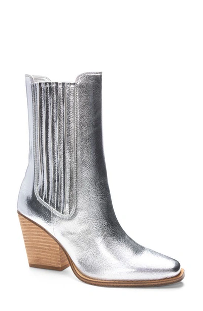 Shop Chinese Laundry Cali Metallic Bootie In Silver