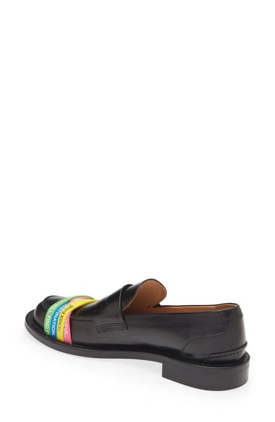 Shop Jw Anderson Elastic Penny Loafer In Black