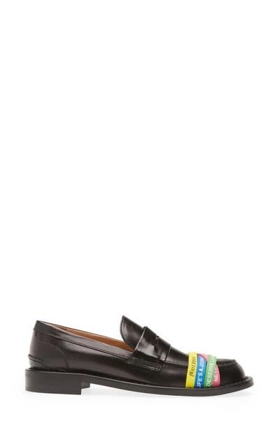 Jw Anderson 20mm Elastic Leather Loafers In Black | ModeSens