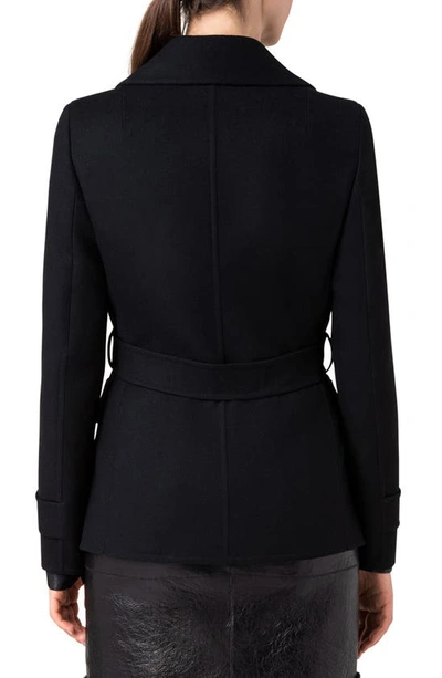 Shop Akris Larissa Double Face Wool Jacket In 009 Black