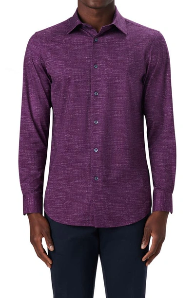 Shop Bugatchi Ooohcotton® Button-up Shirt In Plum