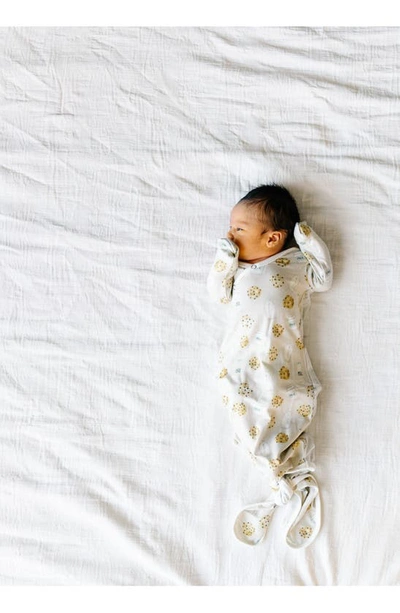 Copper Pearl Newborn Knotted Gown In Chip