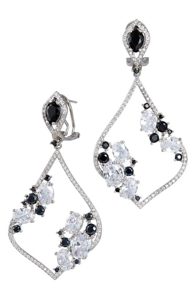 Shop Savvy Cie Jewels Cubic Zirconia Statement Drop Earrings In Black