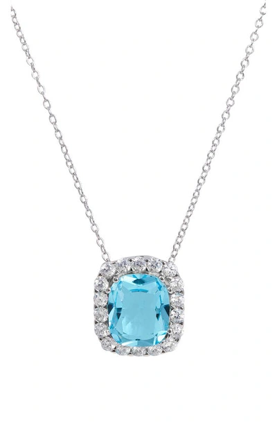 Shop Savvy Cie Jewels Cushion Pendant Necklace In Blue