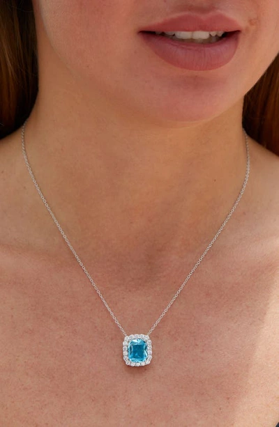 Shop Savvy Cie Jewels Cushion Pendant Necklace In Blue