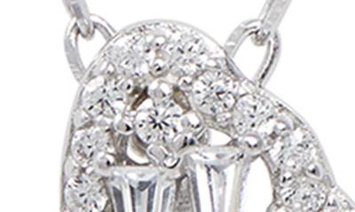Savvy Cie Jewels Cubic Zirconia Butterfly Pendant Necklace In White