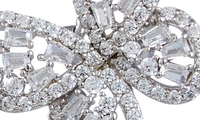 Savvy Cie Jewels Baguette Butterfly Stud Earrings In White