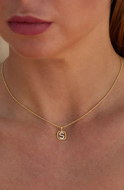 Savvy Cie Jewels Initial Pendant Necklace In Yellow-s