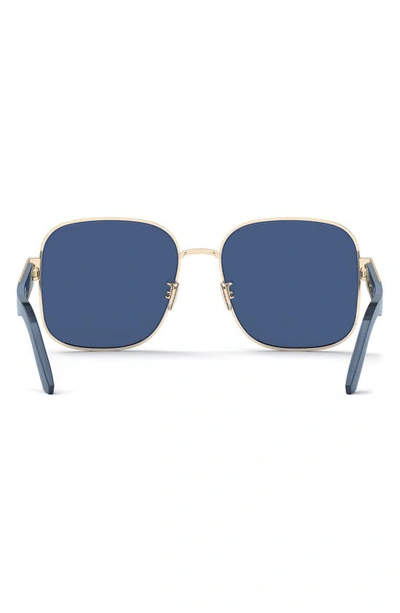 Shop Dior 'signature S5u 60mm Square Sunglasses In Shiny Gold Dh / Blue
