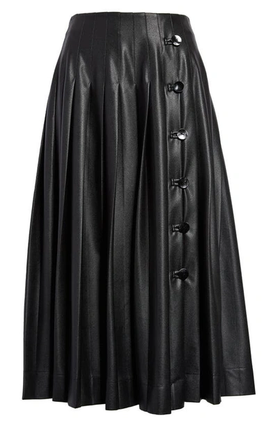 Shop Altuzarra Tullius Pleated Faux Leather Skirt In Black