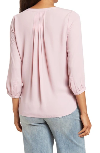 Shop Nydj High/low Crepe Blouse In Dawn Pink