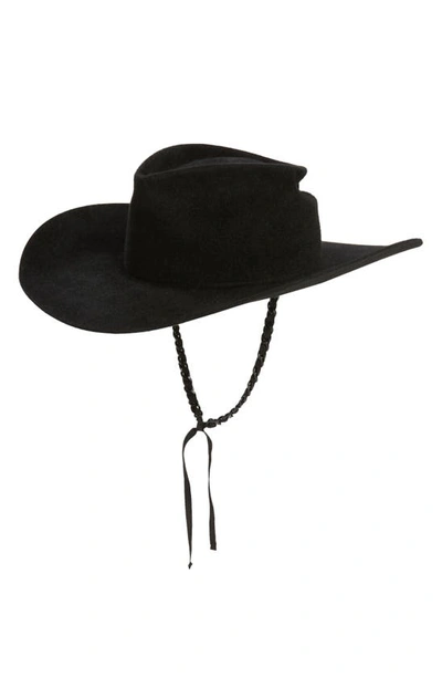 Gladys Tamez Mario Fur Felt Western Hat In Black