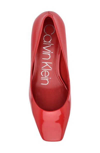 Shop Calvin Klein Alanta Square Toe Pump In Dark Red 600
