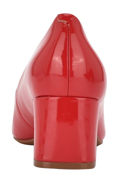 Shop Calvin Klein Alanta Square Toe Pump In Dark Red 600