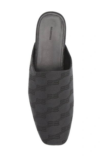Shop Balenciaga Cosy Bb Monogram Mule In Grey/ Black
