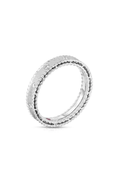 Shop Roberto Coin Diamond Princess Ring In White Gold